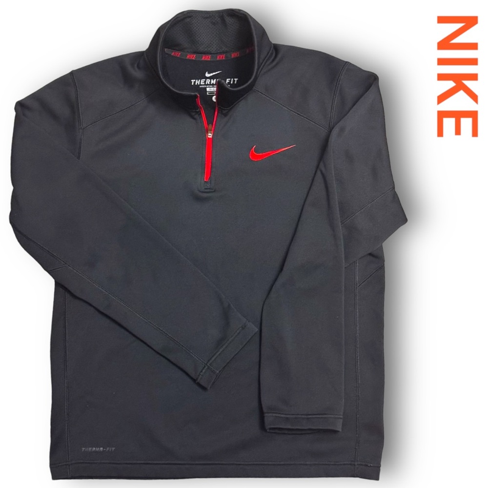 NIKE THERMA-FIT 1/4 ZIP PULLOVER GRAPHITE SZ M